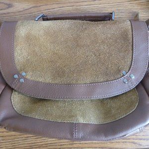 BELLISSIMO Saddle Shoulder Crossbody Bag Suede Leather Italy